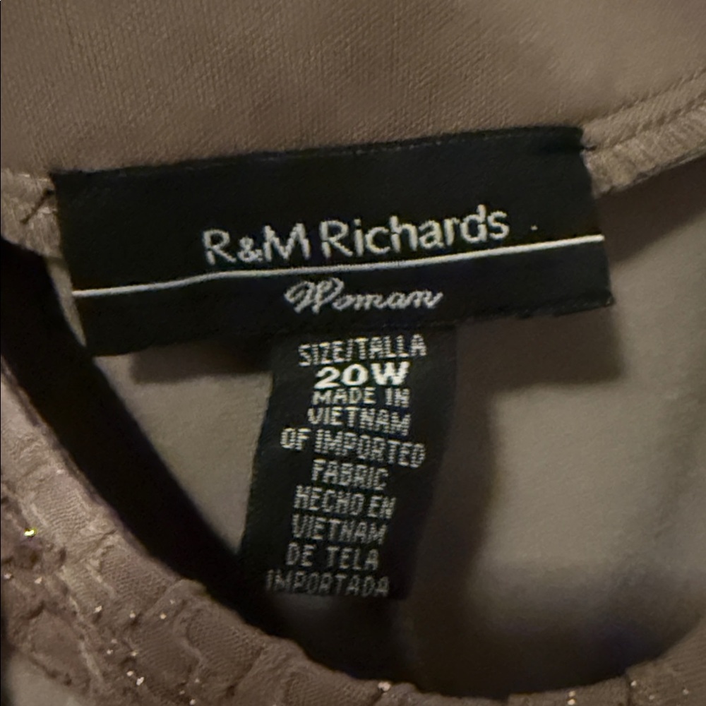R&M Richards Taupe Beaded dress set - Picture 2 of 9